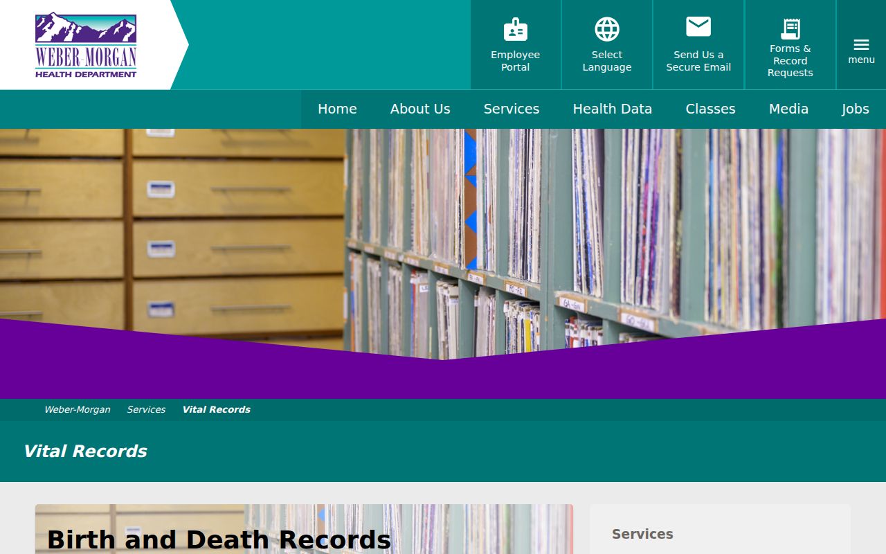 Weber-Morgan vital records in the Ogden residents directory