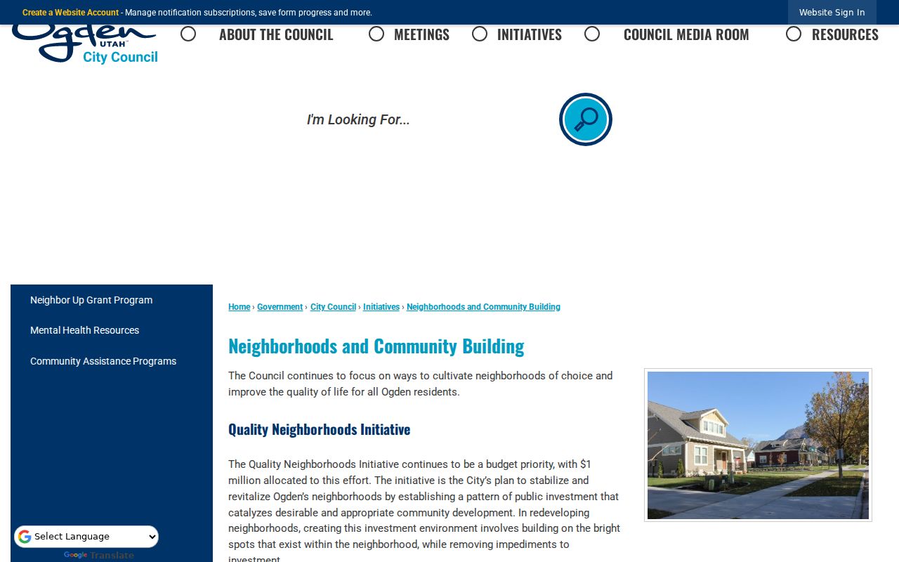 Ogden neighborhood map for the Ogden neighbors directory