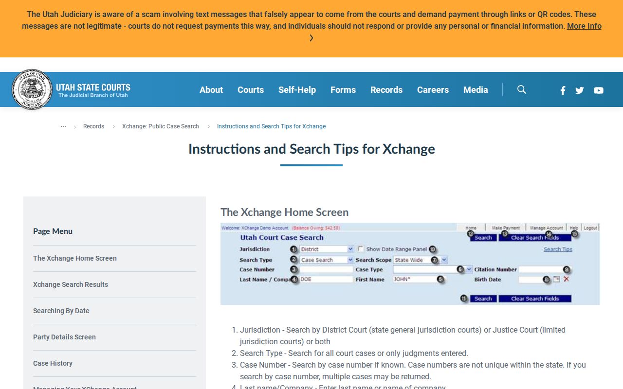Utah Courts Xchange for the Ogden resident lookup
