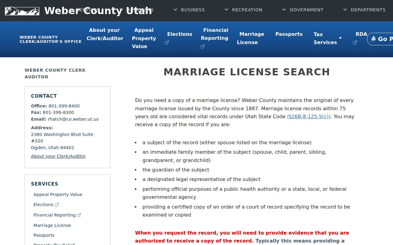 Weber marriage search for the Ogden resident lookup